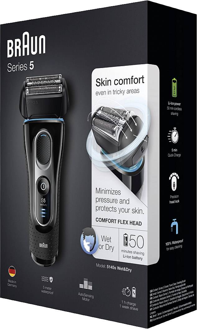 Braun Folienrasierer Schwarz, Blau, Chrom