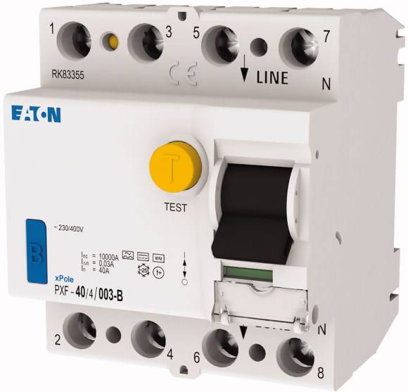 Interrupteur différentiel Eaton 300299 PXF-40/4/003-B Interrupteur différentiel sensible tous courants B 4 pôles 40 A 0.03 A 230