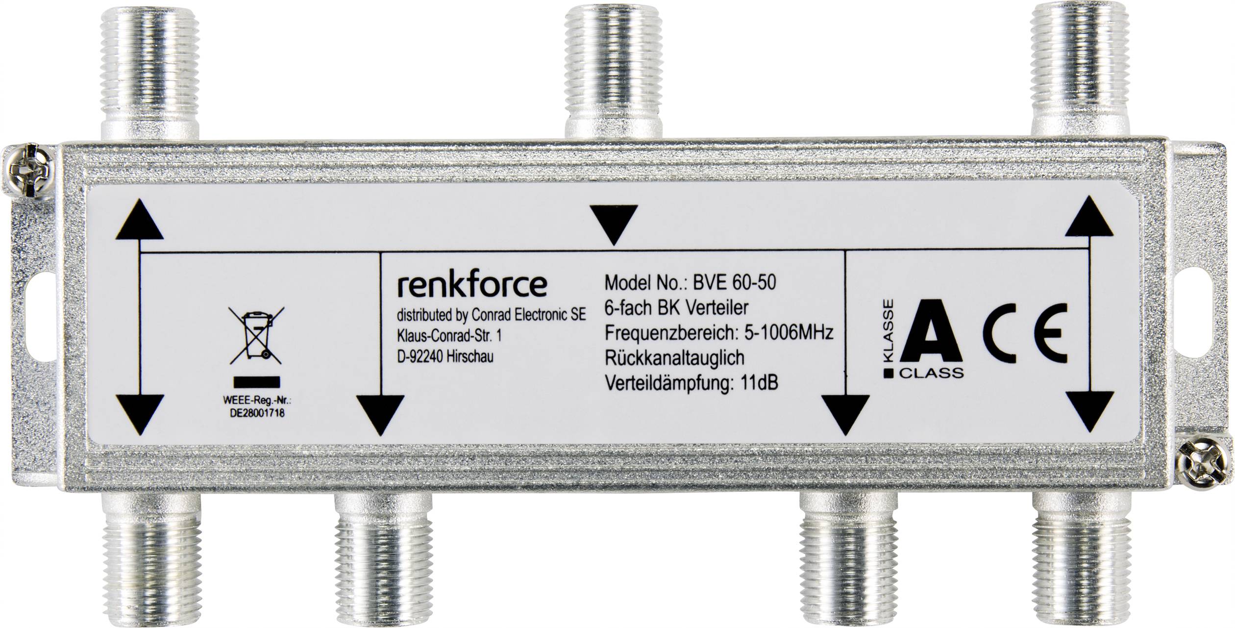 Renkforce Répartiteur TV câble 6 voies 5 - 1006 MHz
