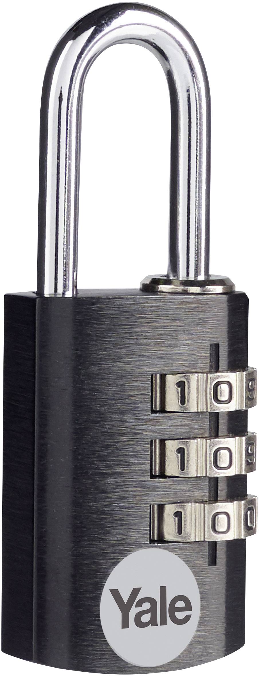 YALE YE3CB/20/121/1/BK Cadenas 20 mm noir avec serrure à combinaison
