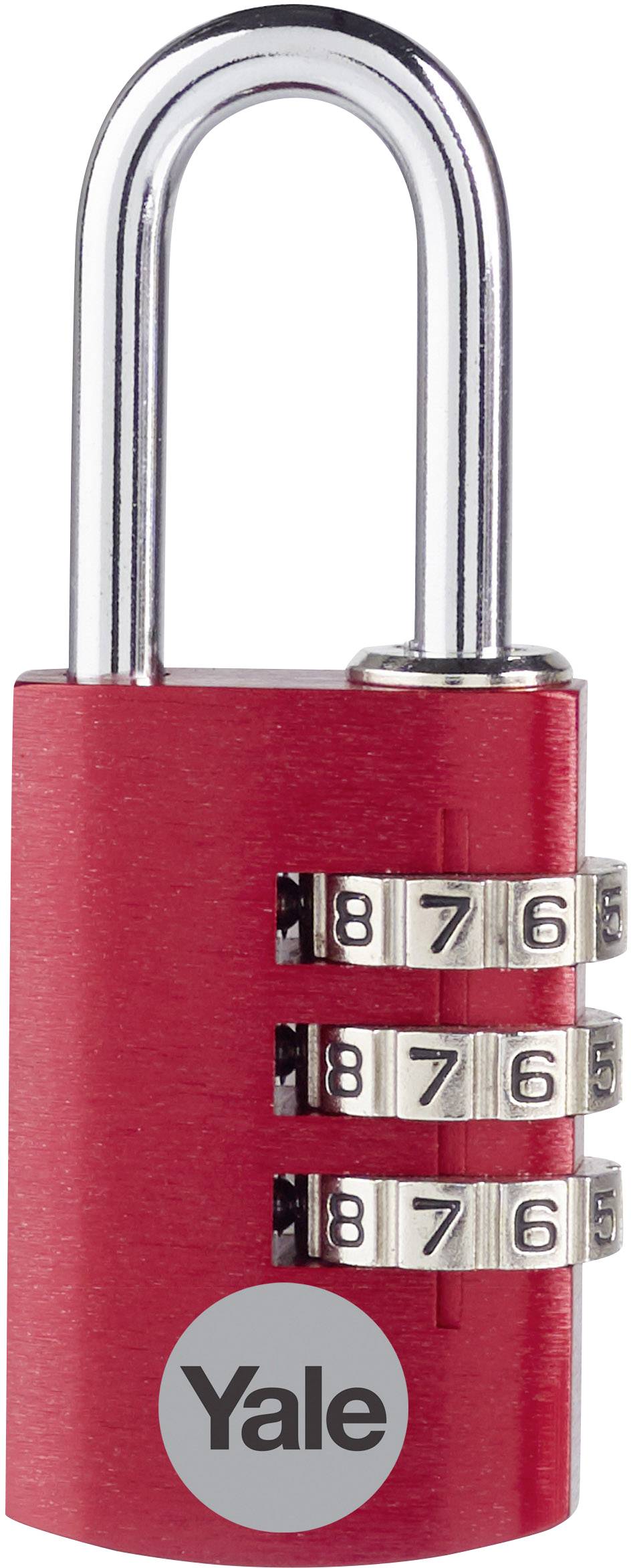 YALE YE3CB/20/121/1/CO Cadenas 20 mm rouge avec serrure à combinaison