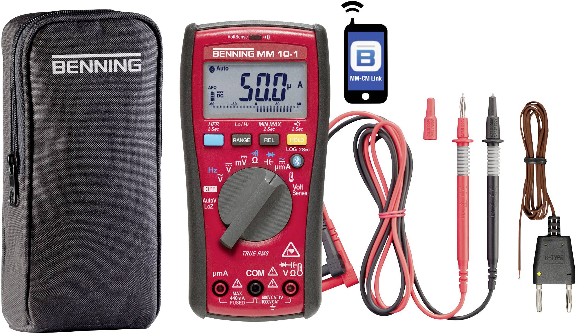 Benning MM 10-1 Multimètre numérique enregistreur de données, LoZ CAT IV 600 V Affichage (nombre de points): 6000