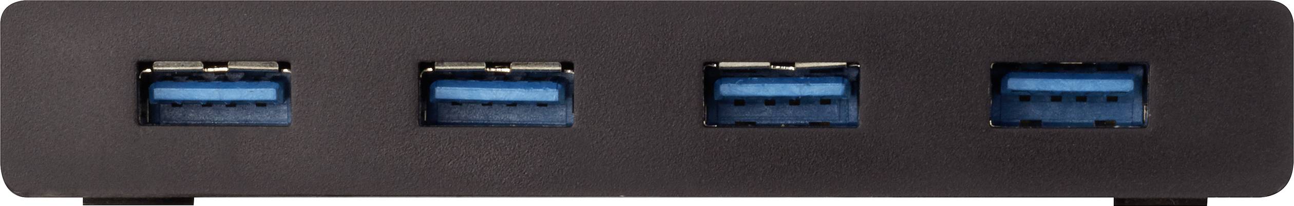 Switch USB 3.0 + hub Renkforce RF-SHB-200 4 ports noir