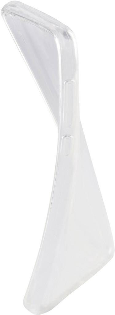 Un support en plastique transparent, légèrement incurvé, potentiellement destiné à la présentation ou au maintien d'un objet.