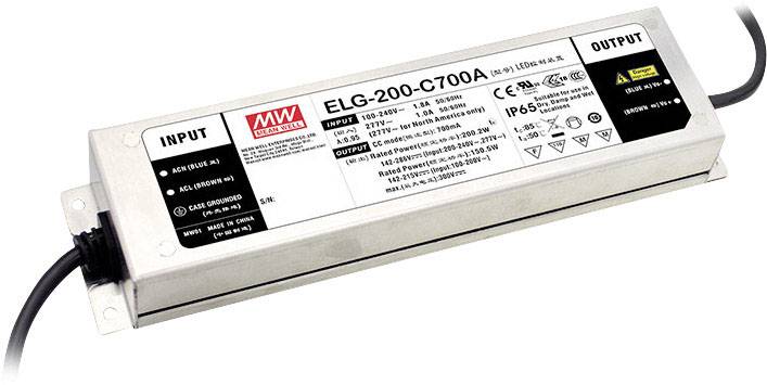 Driver de LED Mean Well à courant constant 199.5 W 1050 mA 95 - 190 V/DC fonction dimmeur 3 en 1, montage sur des surfaces