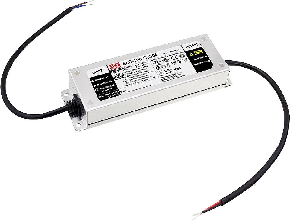 Driver de LED Mean Well à courant constant 100.1 W 350 - 700 mA 71 - 143 V/DC montage sur des surfaces inflammables, homologué