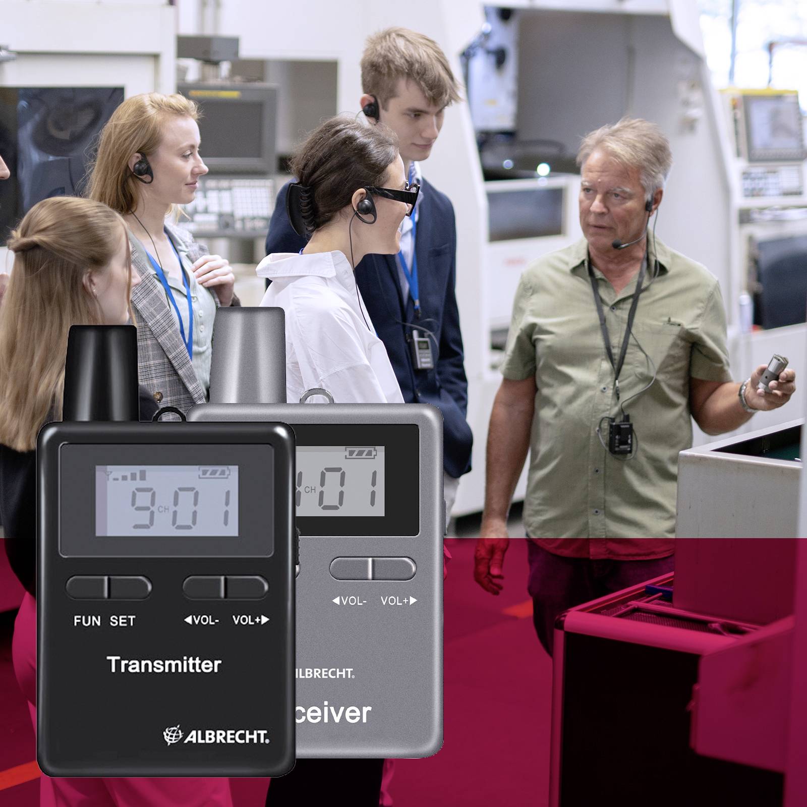 Albrecht ATT/ATR400 20er 29970.S20 Système audioguide-radioguide jeu de 20