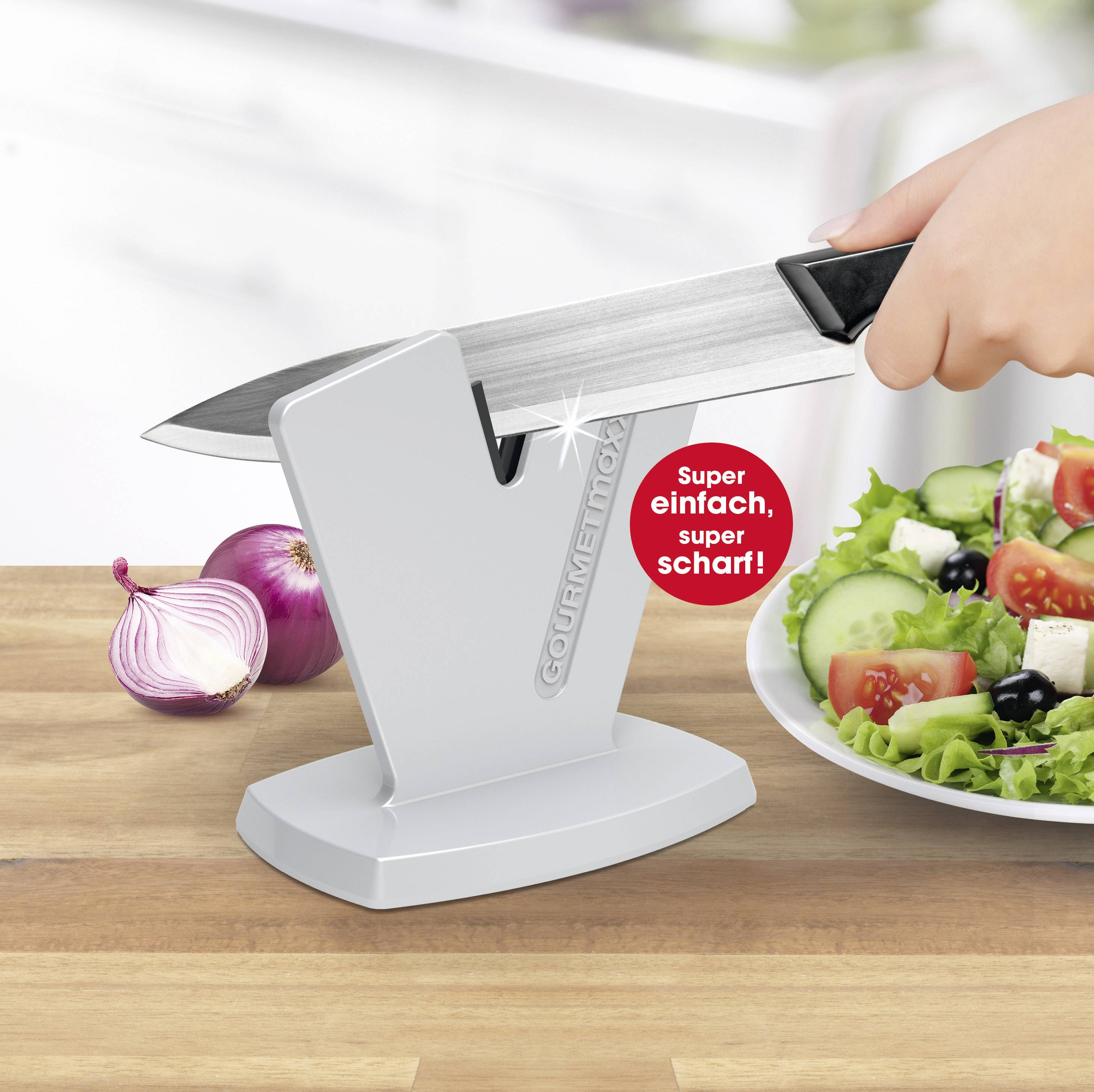 GourmetMaxx Messerschärfer Silber