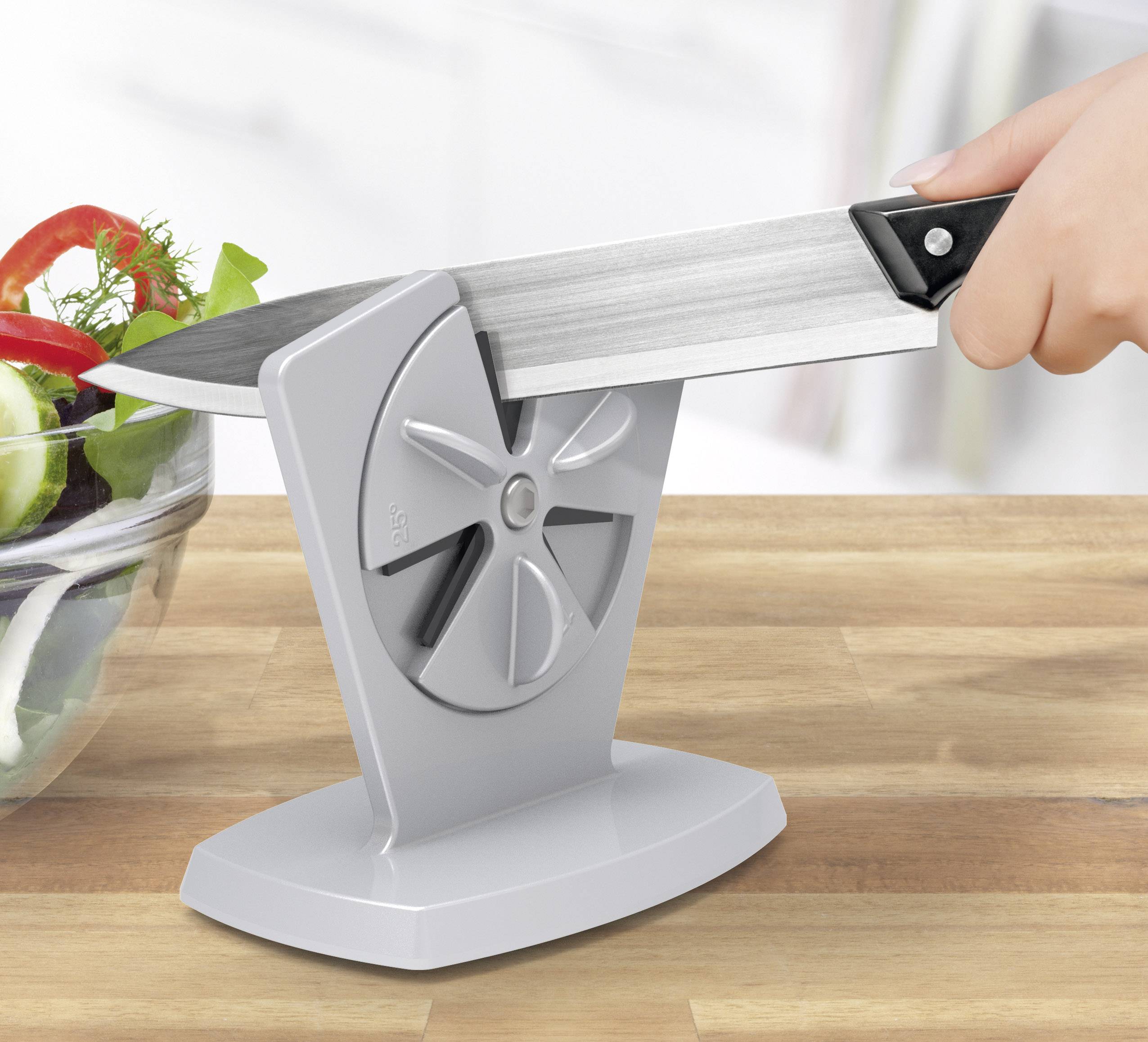 GourmetMaxx Messerschärfer Silber