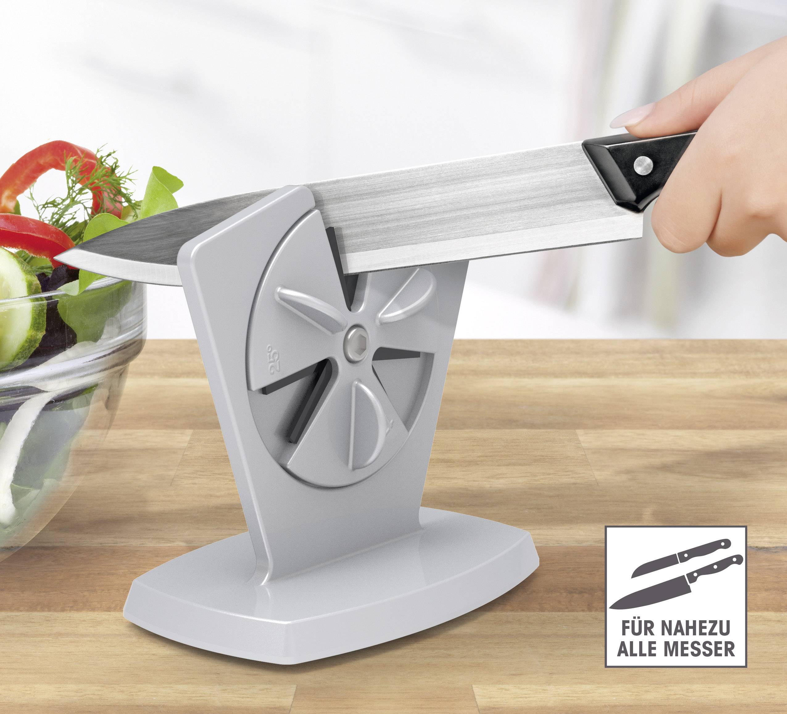 GourmetMaxx Messerschärfer Silber