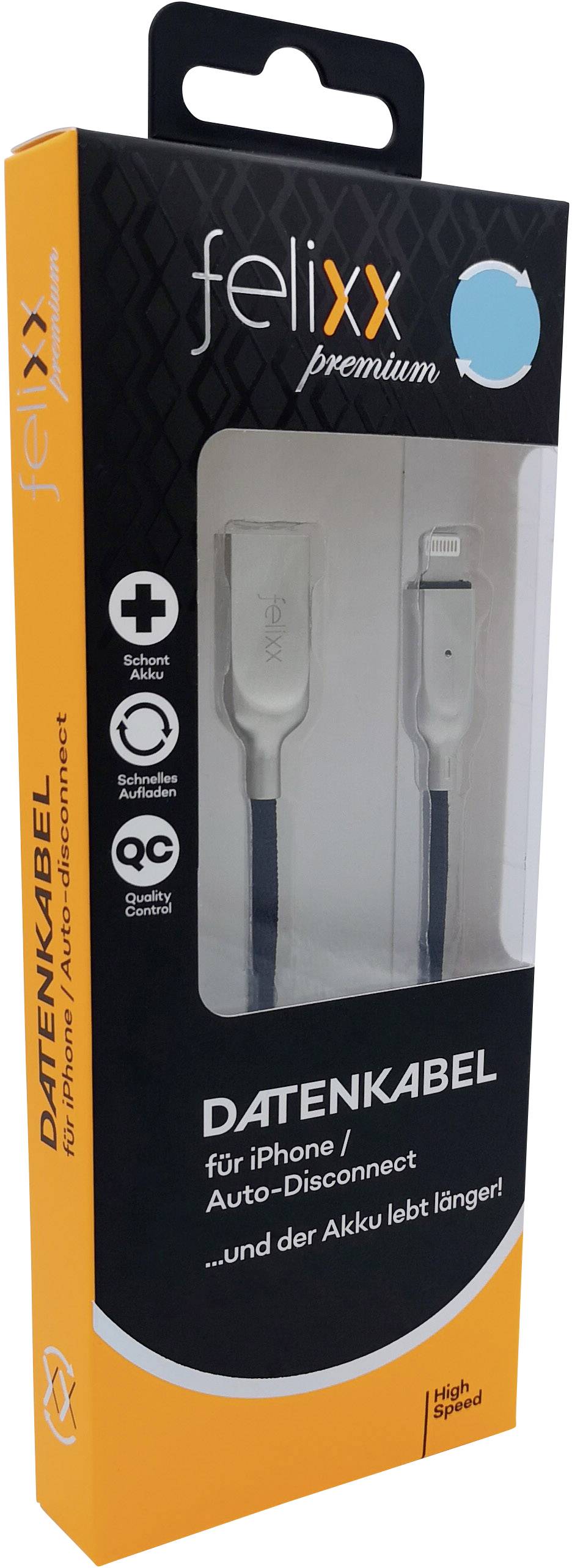 Felixx Premium Apple iPad/iPhone/iPod Câble de raccordement [1x USB mâle - 1x Dock mâle Lightning] 1.00 m