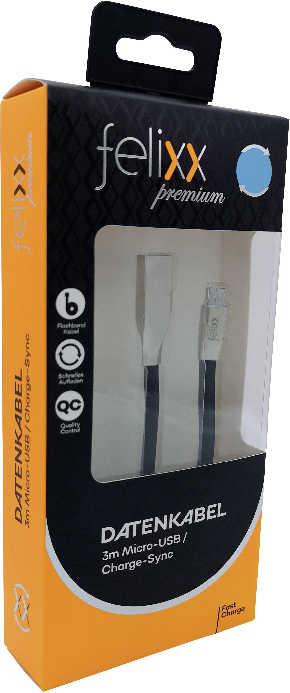 Felixx Premium de téléphone portable Cordon [1x USB mâle - 1x Micro USB mâle] 3.00 m
