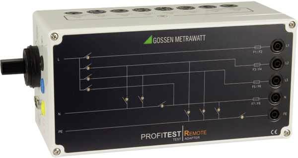 Un appareil professionnel de Gossen Metrawatt pour la mesure à distance des paramètres électriques. Affiche les circuits de L1, L2, L3, N et PE.