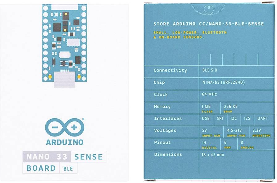 Arduino Carte Nano 33 BLE Sense Nano ARM® Cortex®-M4