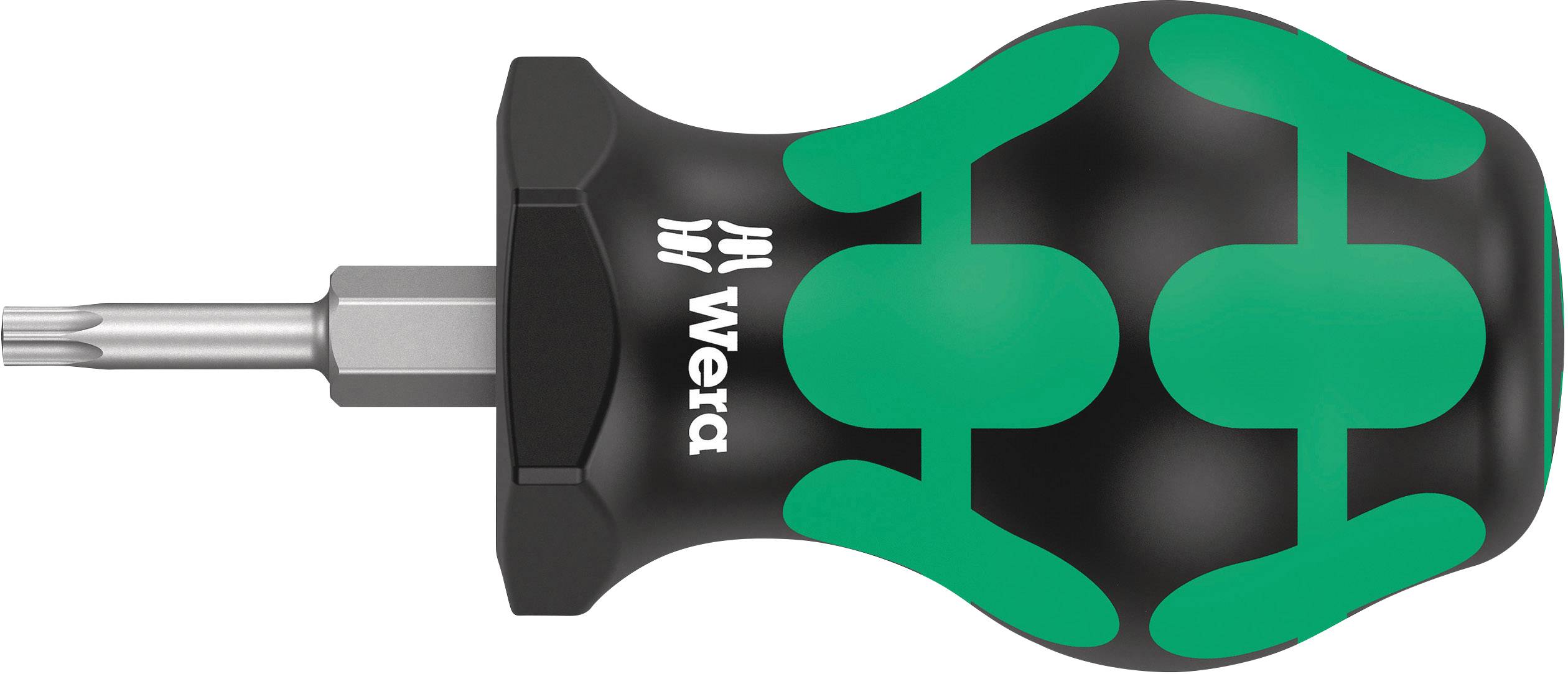 Un tournevis à manche vert et noir avec embout interchangeable, adapté aux travaux précis et durable à l'usage.