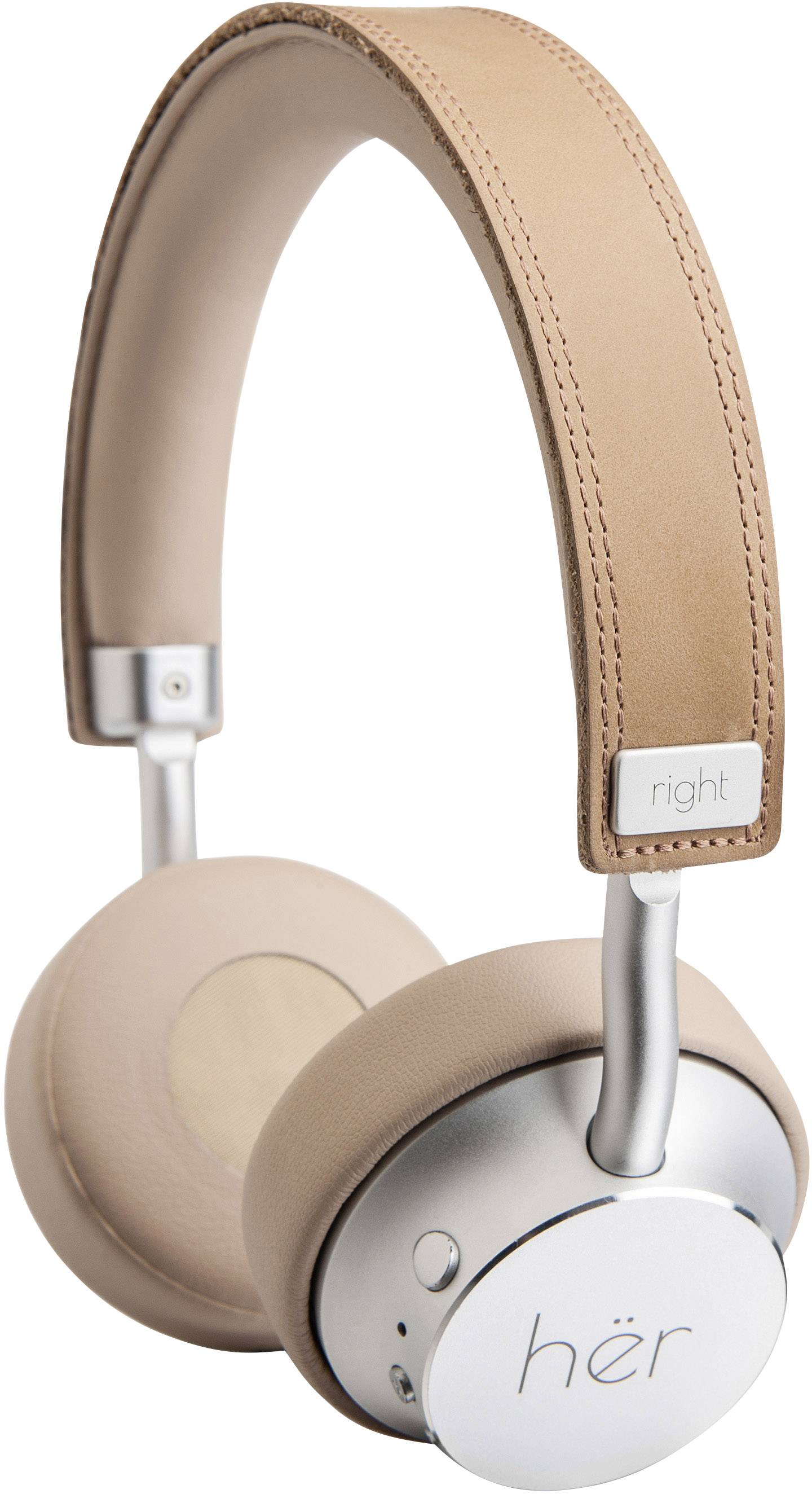 HER HF8 Micro-casque supra-auriculaire Bluetooth, filaire beige, argent volume réglable