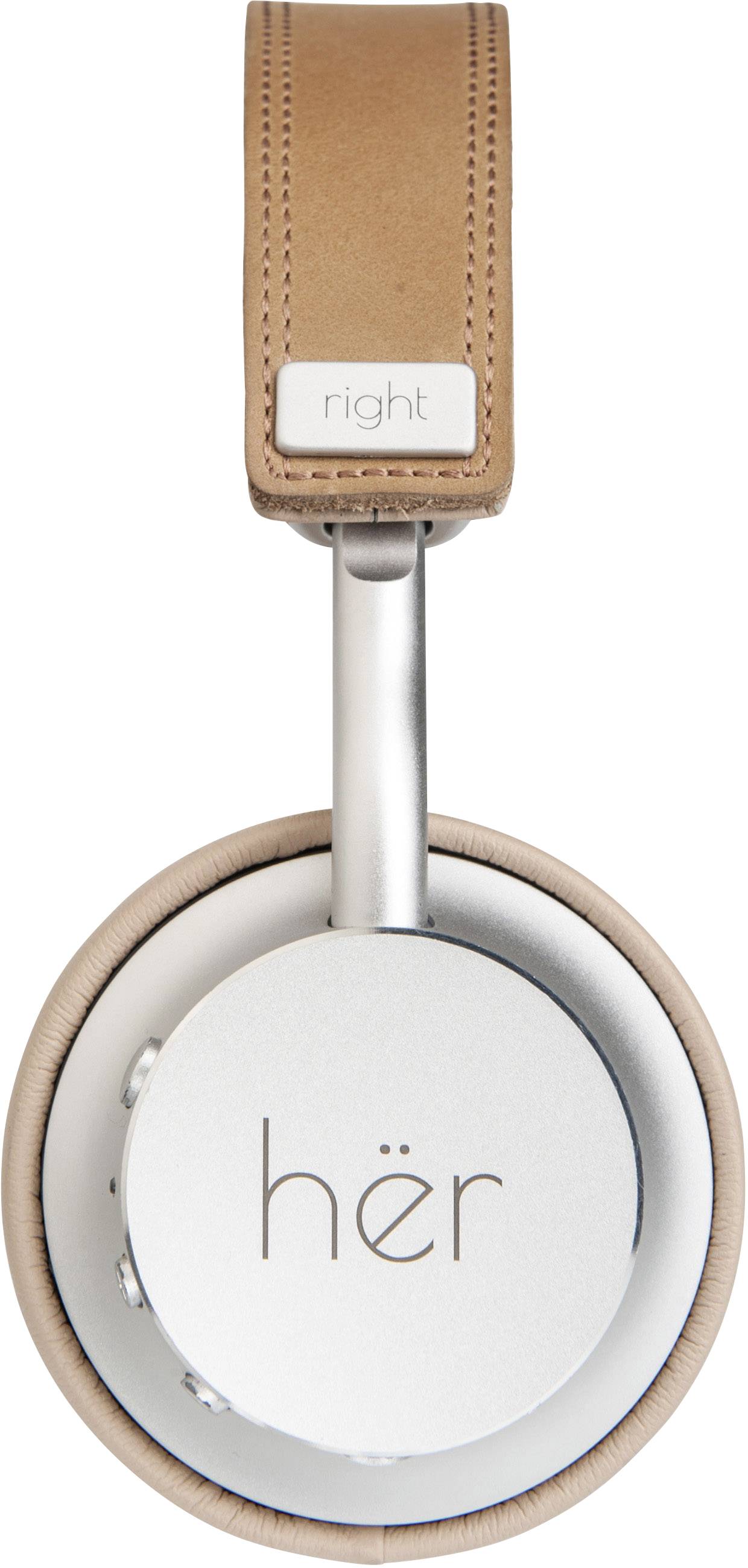 HER HF8 Micro-casque supra-auriculaire Bluetooth, filaire beige, argent volume réglable