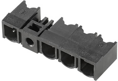 Un connecteur électrique noir rectangulaire avec plusieurs ports, adapté aux projets de câblage ou d'électronique.