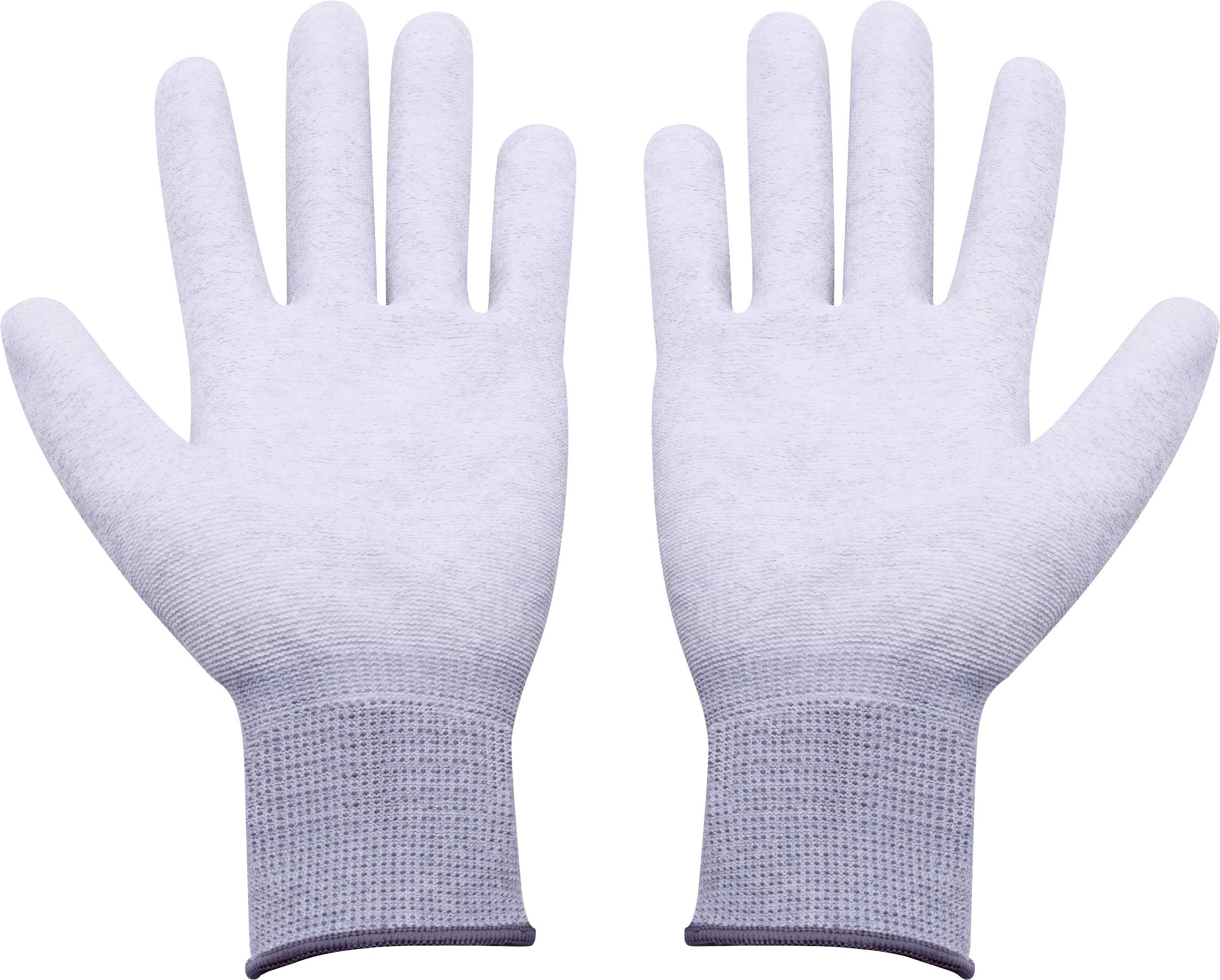 Deux gants gris avec des poignets élastiques sont posés à plat côte à côte. Ils semblent destinés à être utilisés pour des travaux.