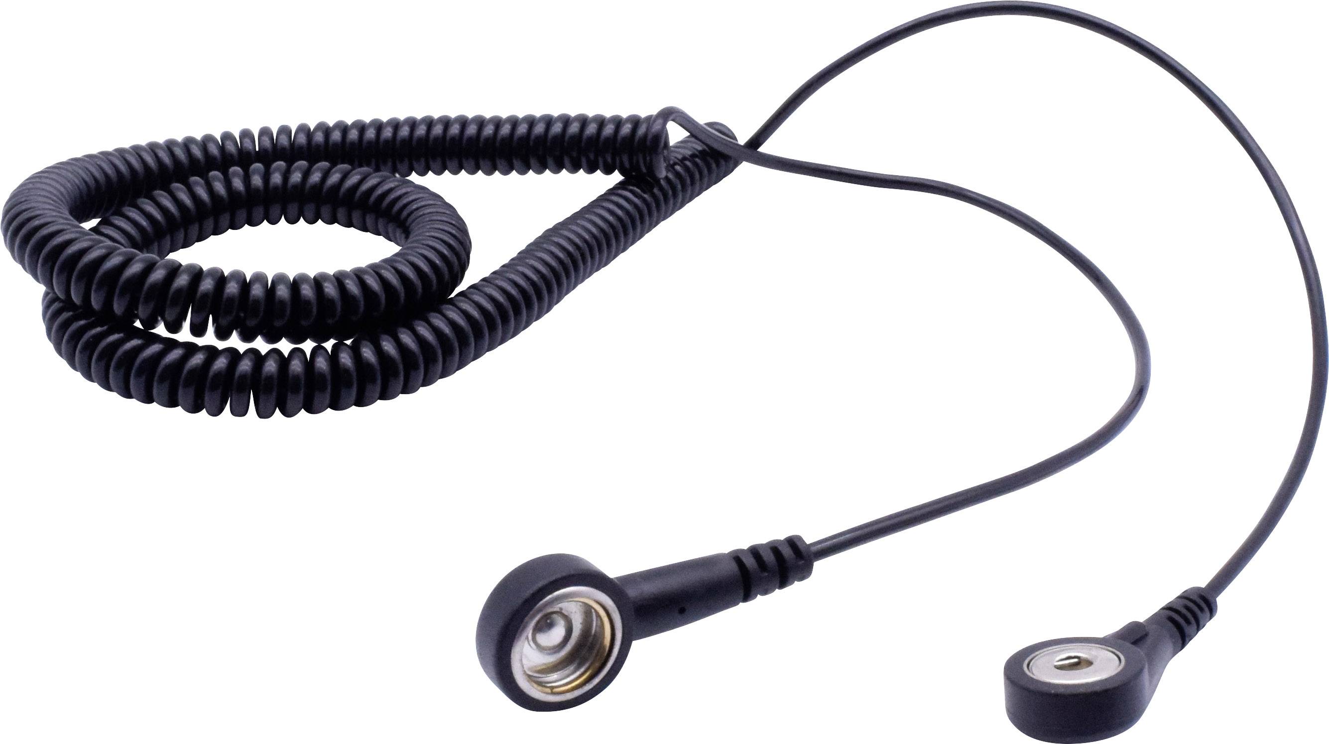 Quadrios Câble de mise à la terre antistatique (ESD) 3.60 m Pression mâle 10 mm, Bouton-pression 4 mm