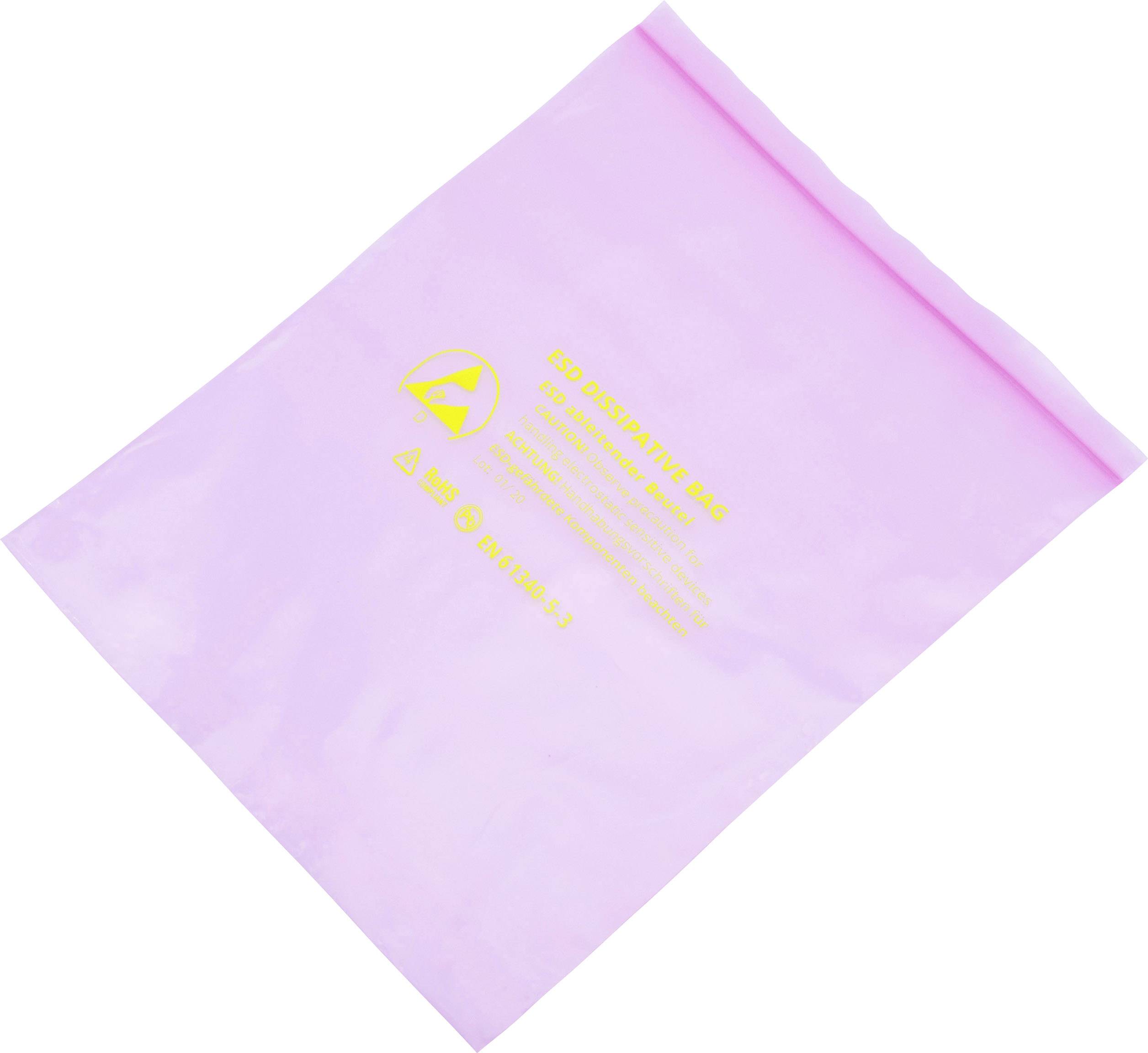 Quadrios Sachet antistatique (ESD) (L x l) 300 mm x 400 mm conductible Lettre d'identification ESD D 10 pc(s)