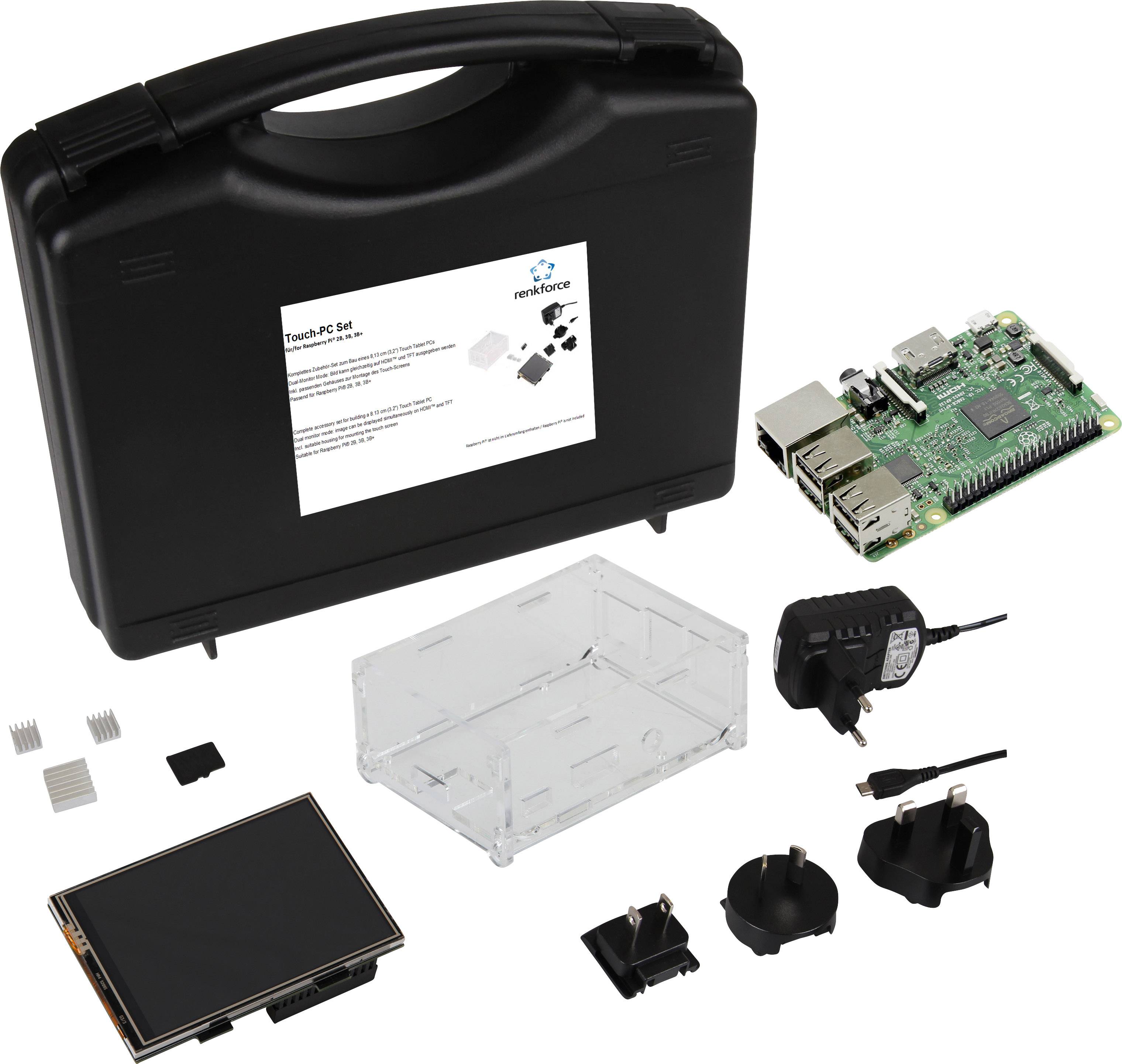 Renkforce Touch-PC Set Raspberry Pi® 3 B 1 GB 4 x 1.2 GHz avec écran tactile, avec boîtier, avec alimentation, avec Noobs OS