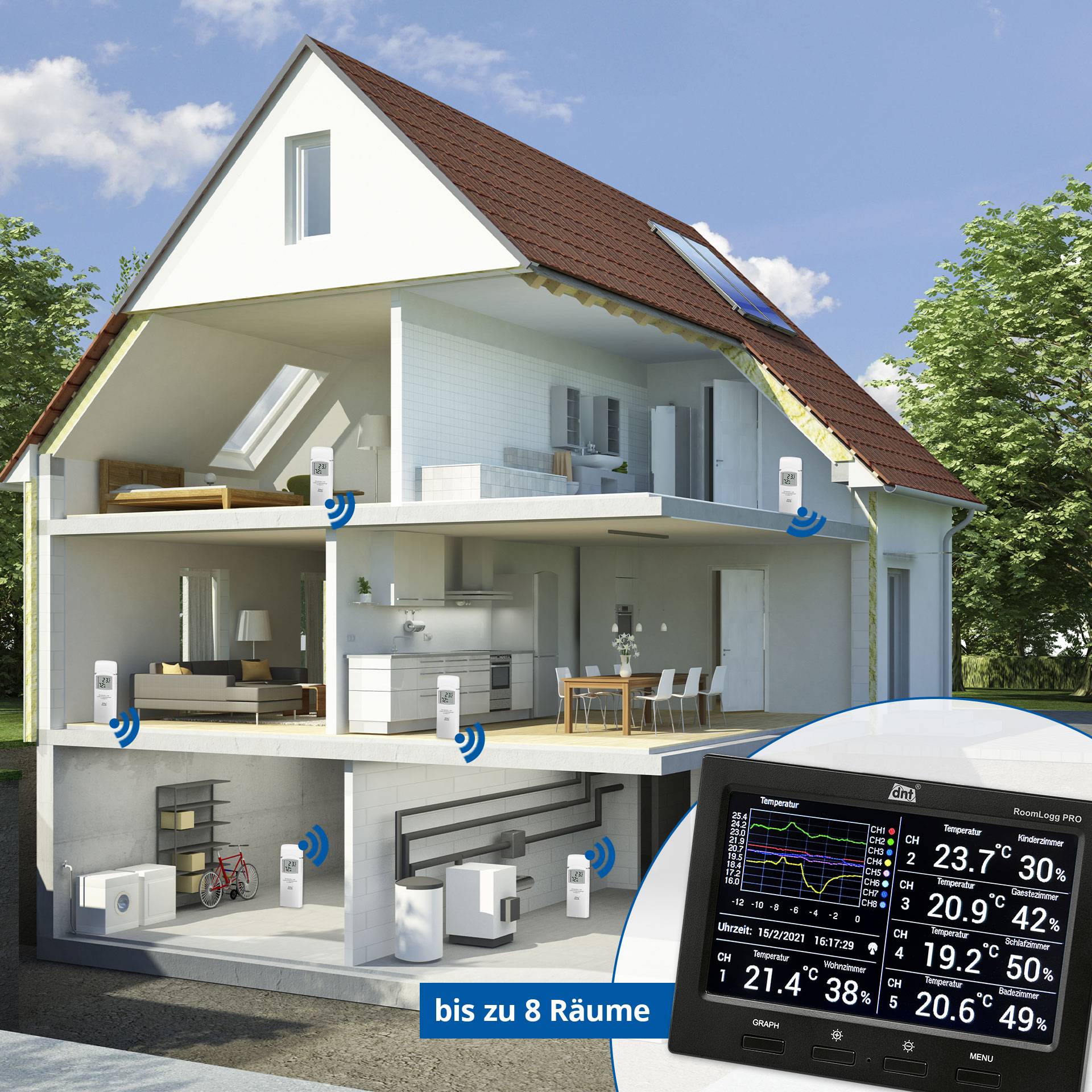 Thermo-hygromètre radiopiloté dnt RoomLogg Pro DNT000004