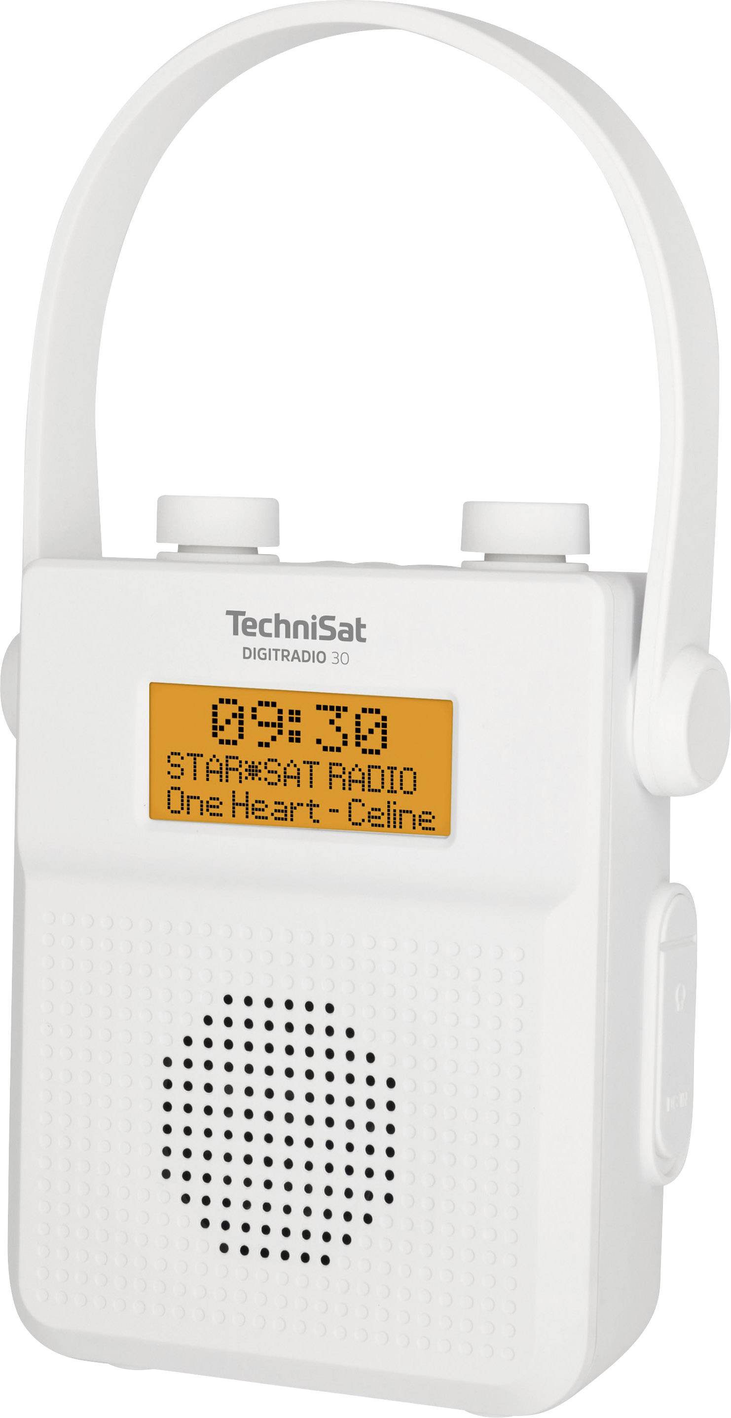 TechniSat DIGITRADIO 30 Radio de poche DAB+, FM, DAB Bluetooth étanche à l'eau blanc
