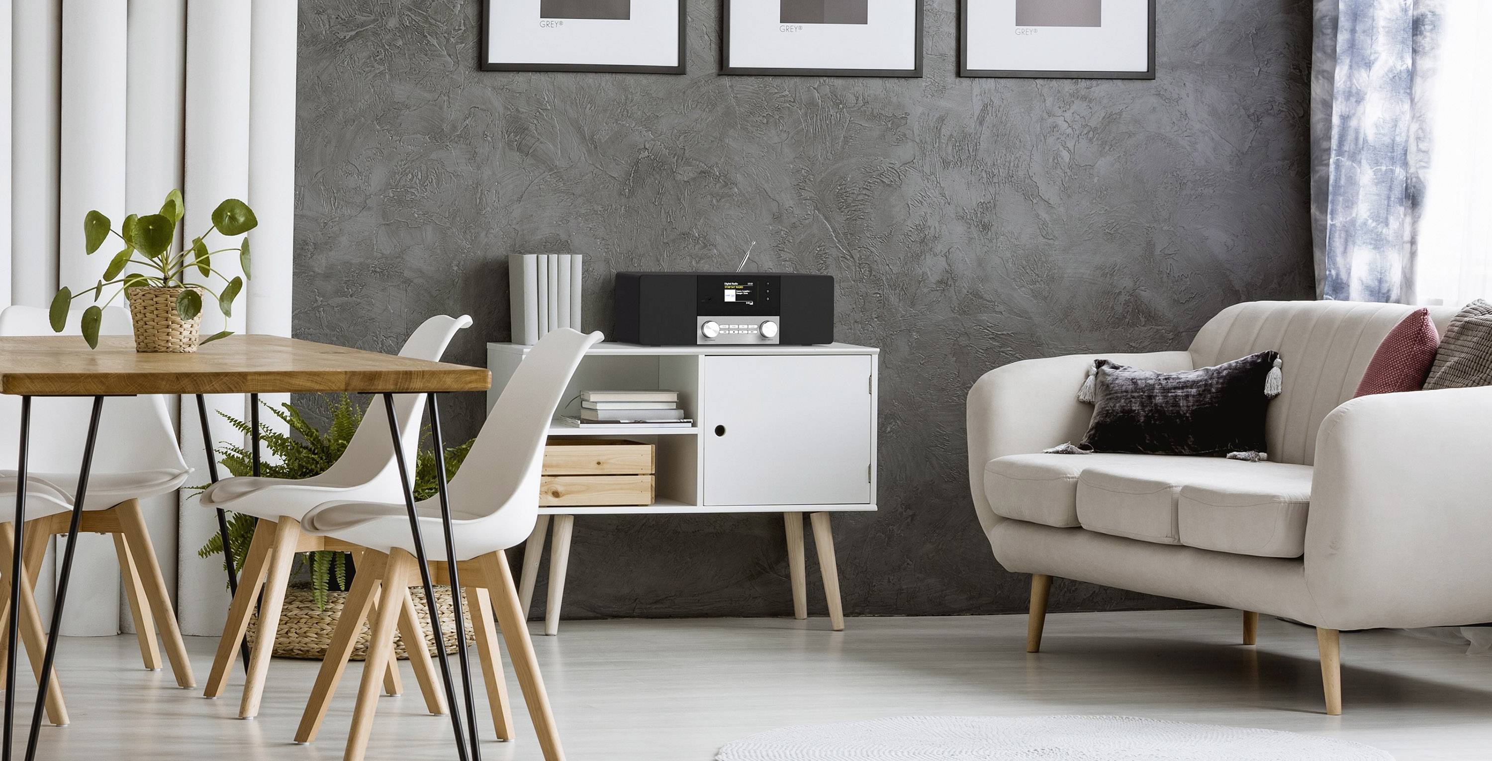 TechniSat DIGITRADIO 4 C Radio de table DAB+, FM, DAB Bluetooth noir, argent