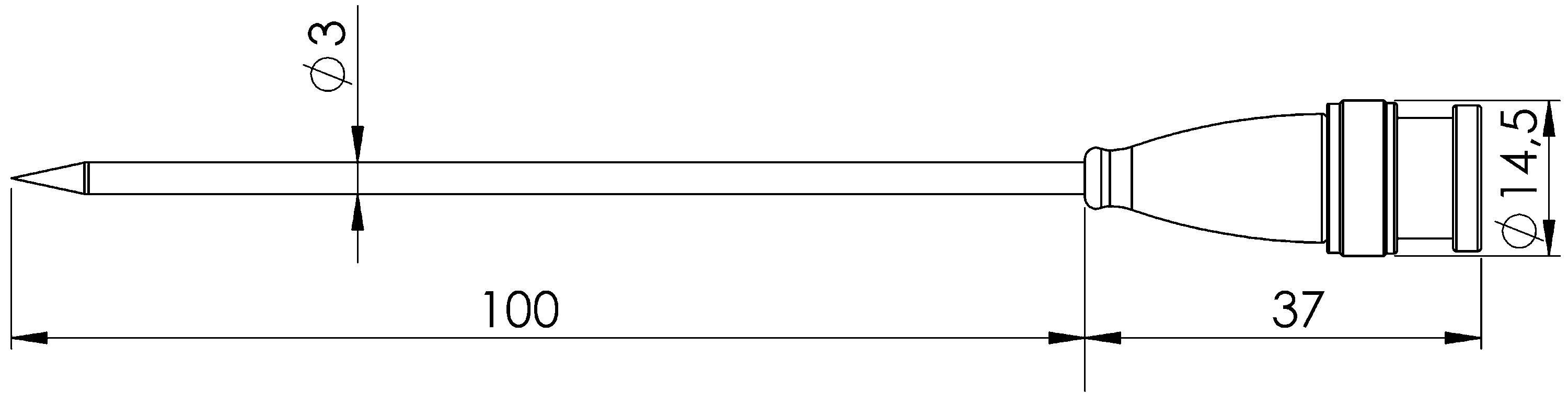 Greisinger GF2T-E3-B-BNC Sonde à piquer -70 à +250 °C sonde Pt1000