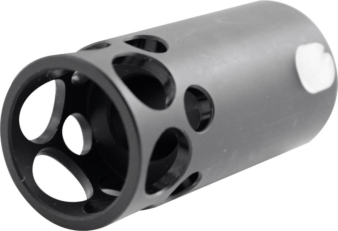 Cylindre métallique présentant plusieurs trous de différentes tailles à sa surface ; composant technique ou partie intégrante d'un dispositif plus important.