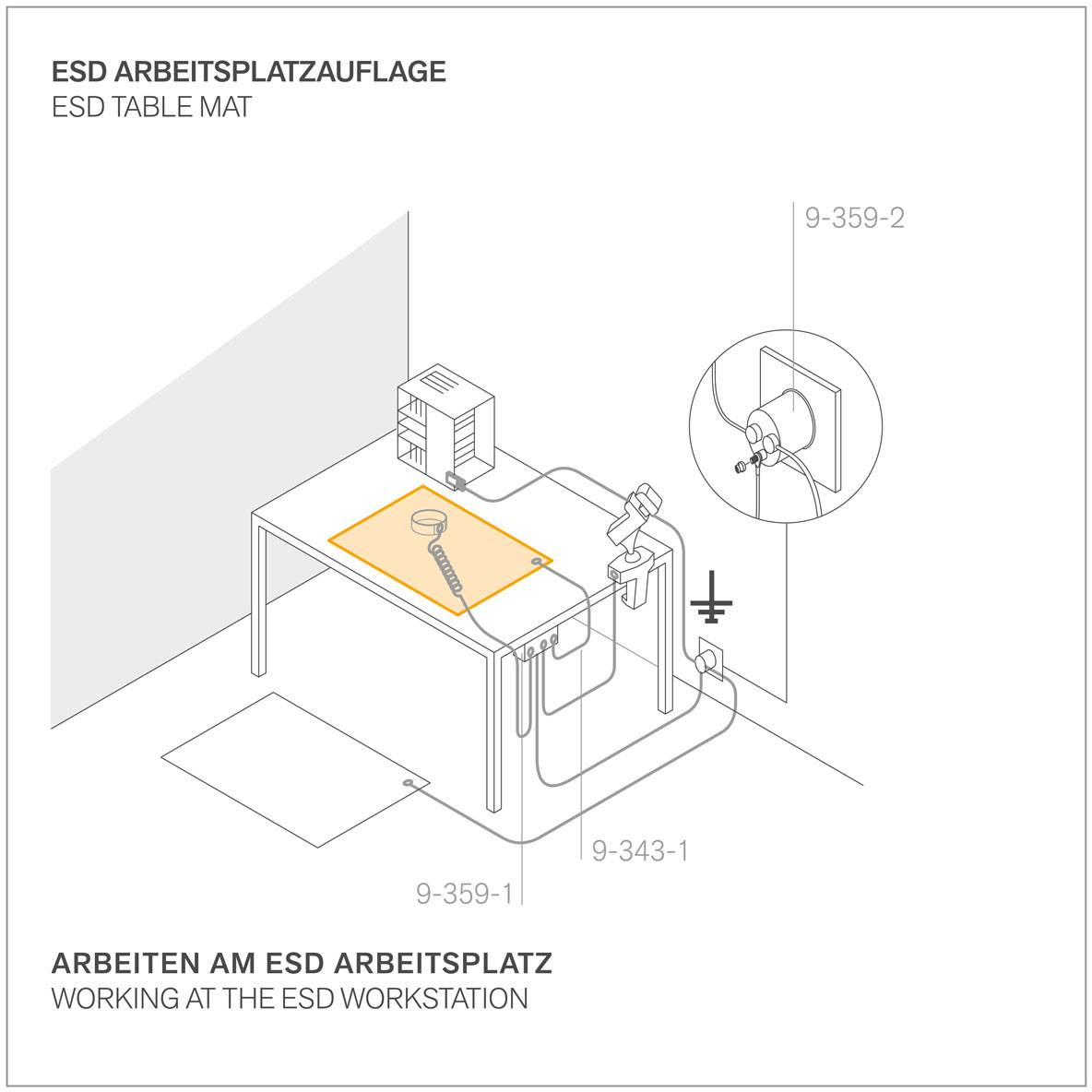 Bernstein Tools for Electronics Tapis de sol antistatique (ESD)