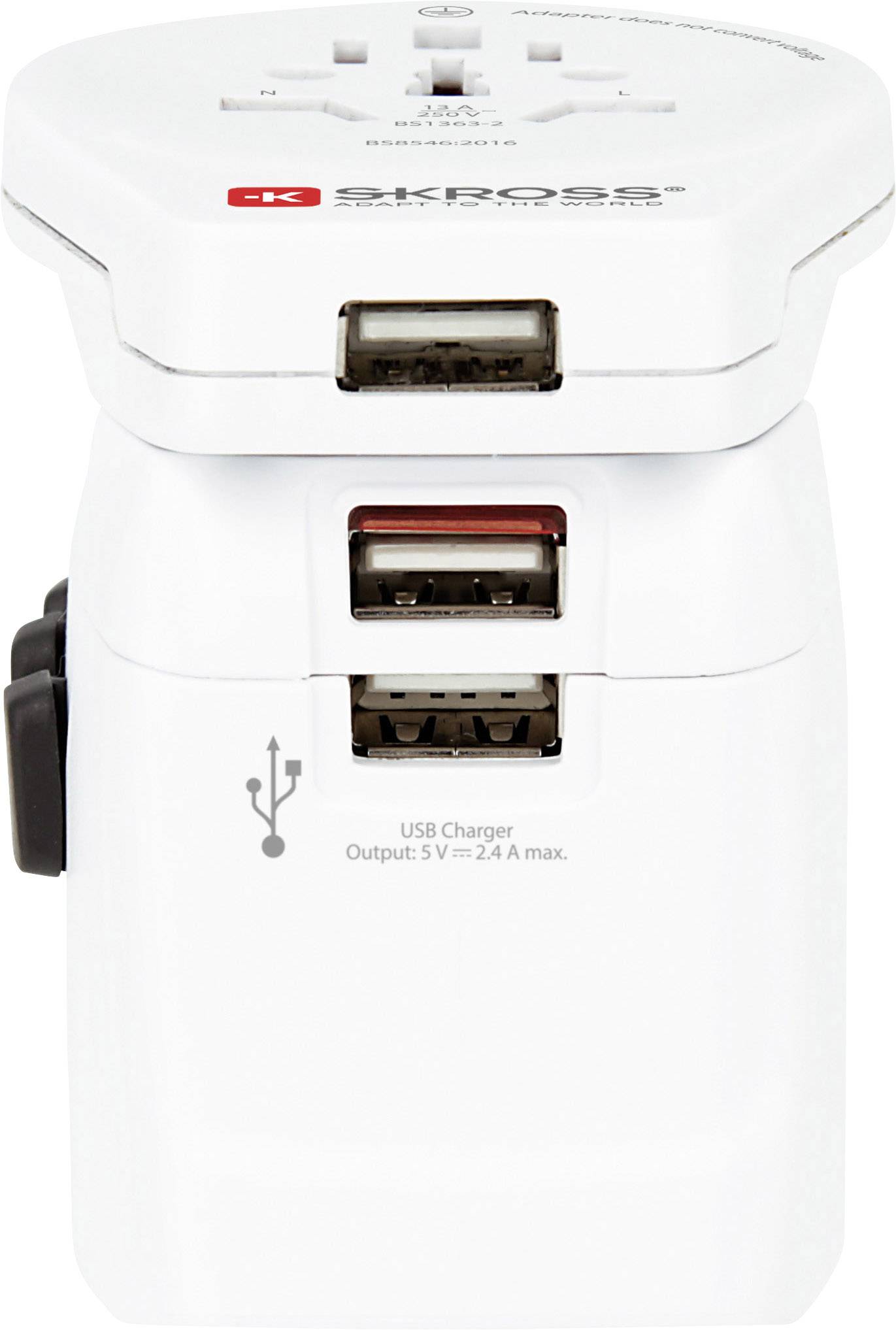 Skross 1302555 Adaptateur de voyage Pro Light 3xUSB World