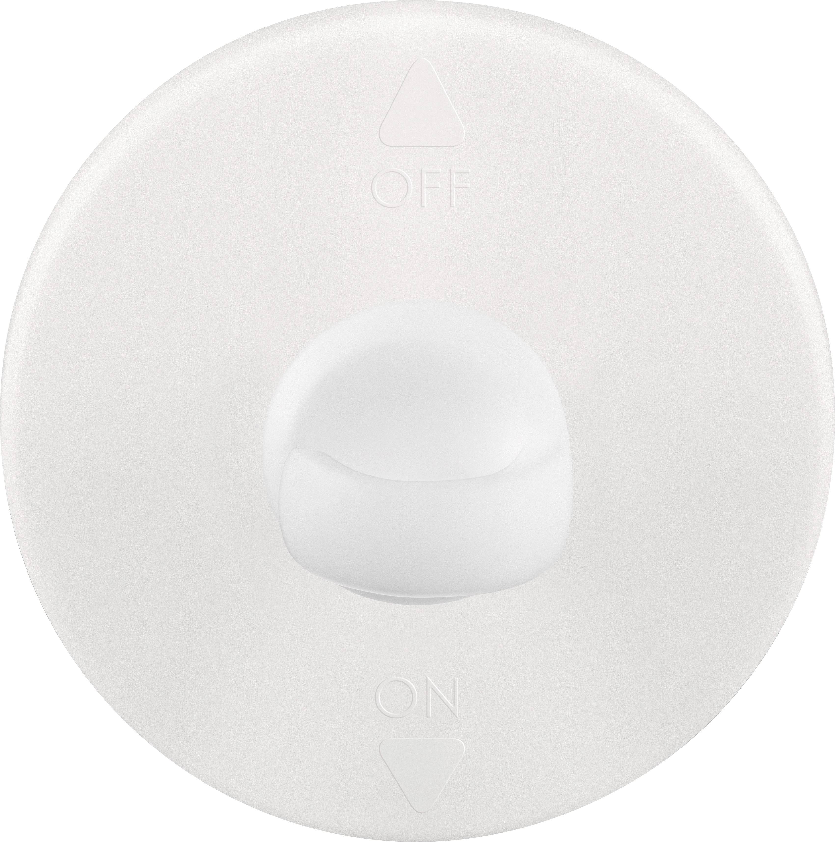 Un commutateur rotatif rond avec les mentions « OFF » en haut et « ON » en bas, indique la position actuelle du commutateur.