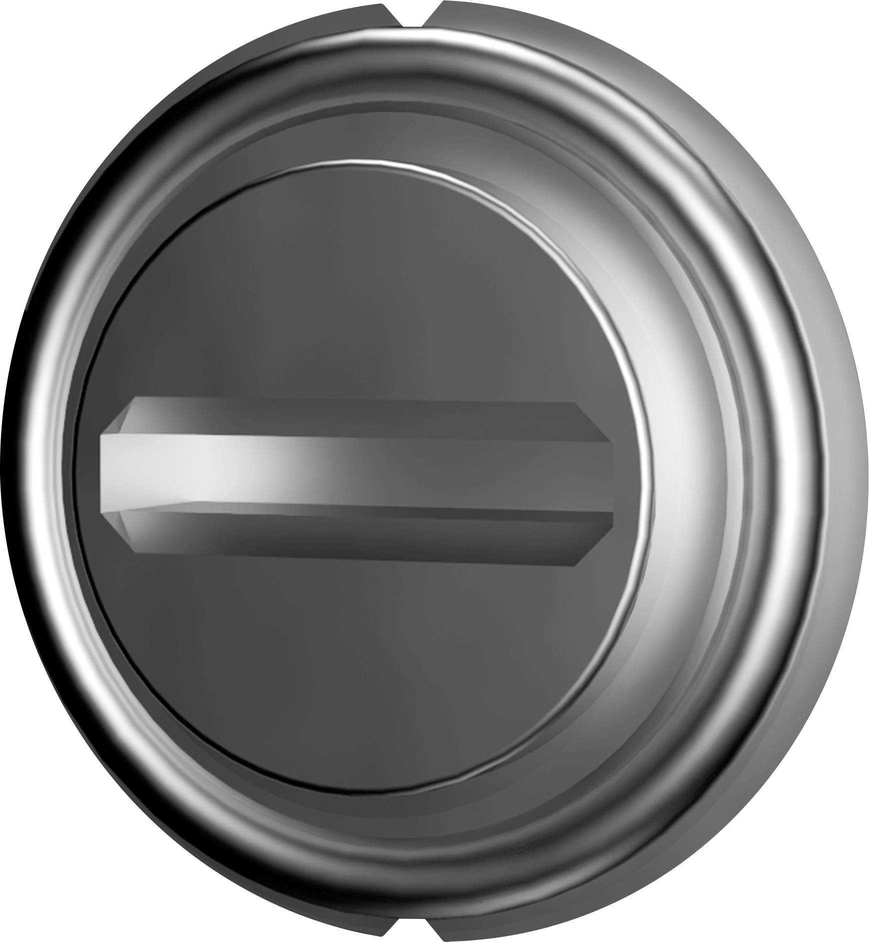 Un tournevis plat à tête ronde en argent avec une fente au centre, adapté pour les vis à tête fendue.