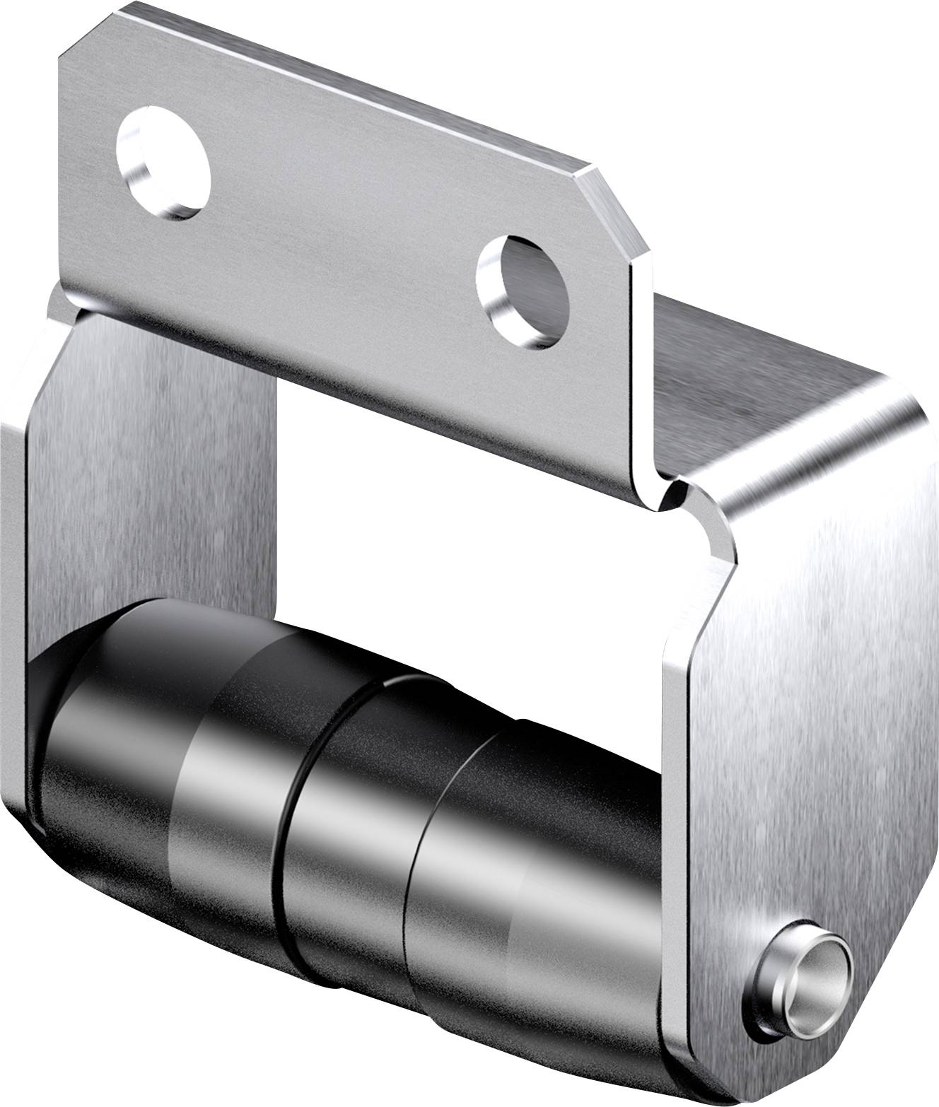 Galet métallique avec support, deux trous de vis en haut. Utilisé pour les rails de guidage ou les portes coulissantes pour faciliter le mouvement.
