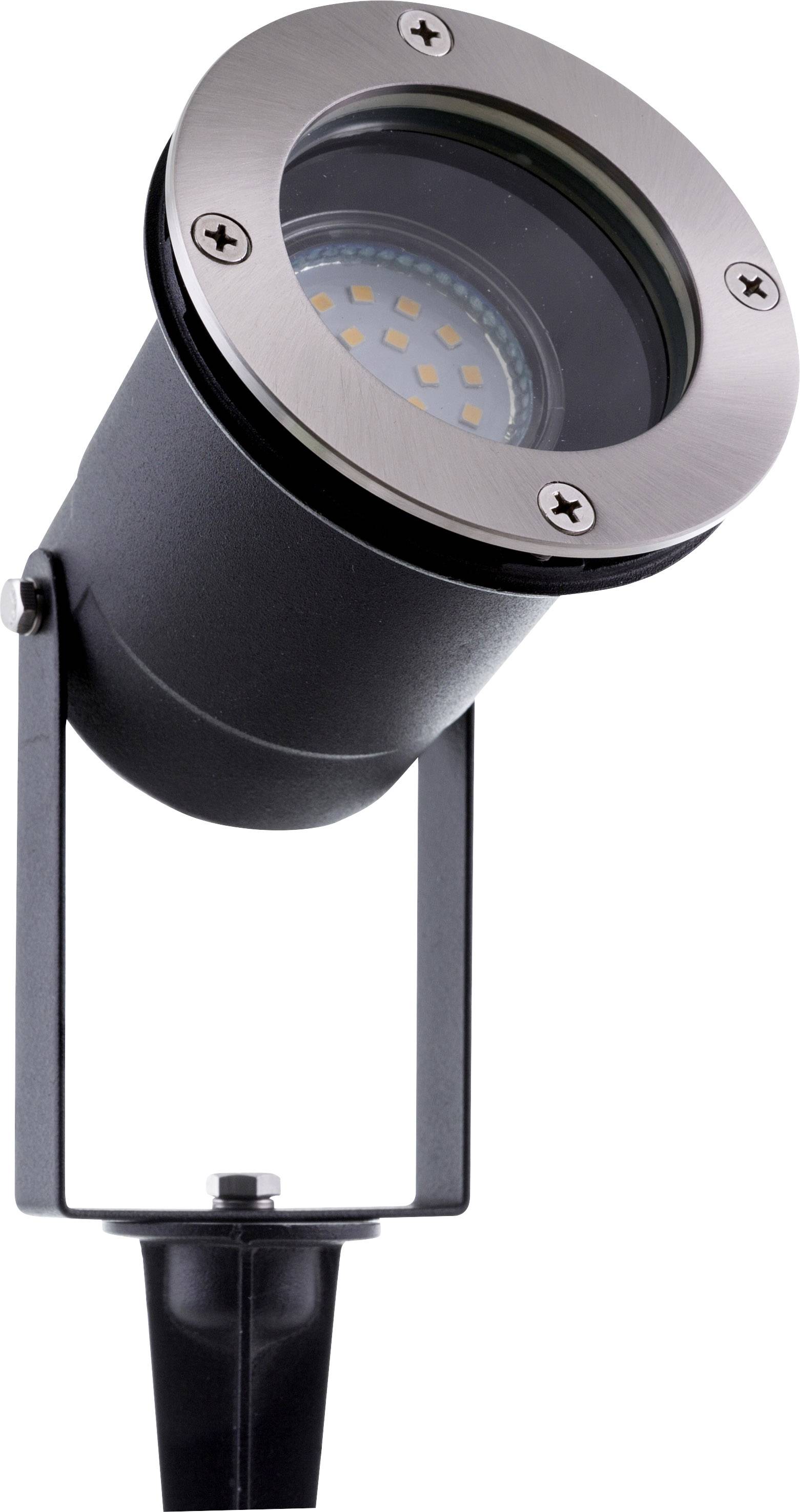 Heitronic 37113 ERDING Projecteur à LED de jardin LED GU5.3 acier inoxydable