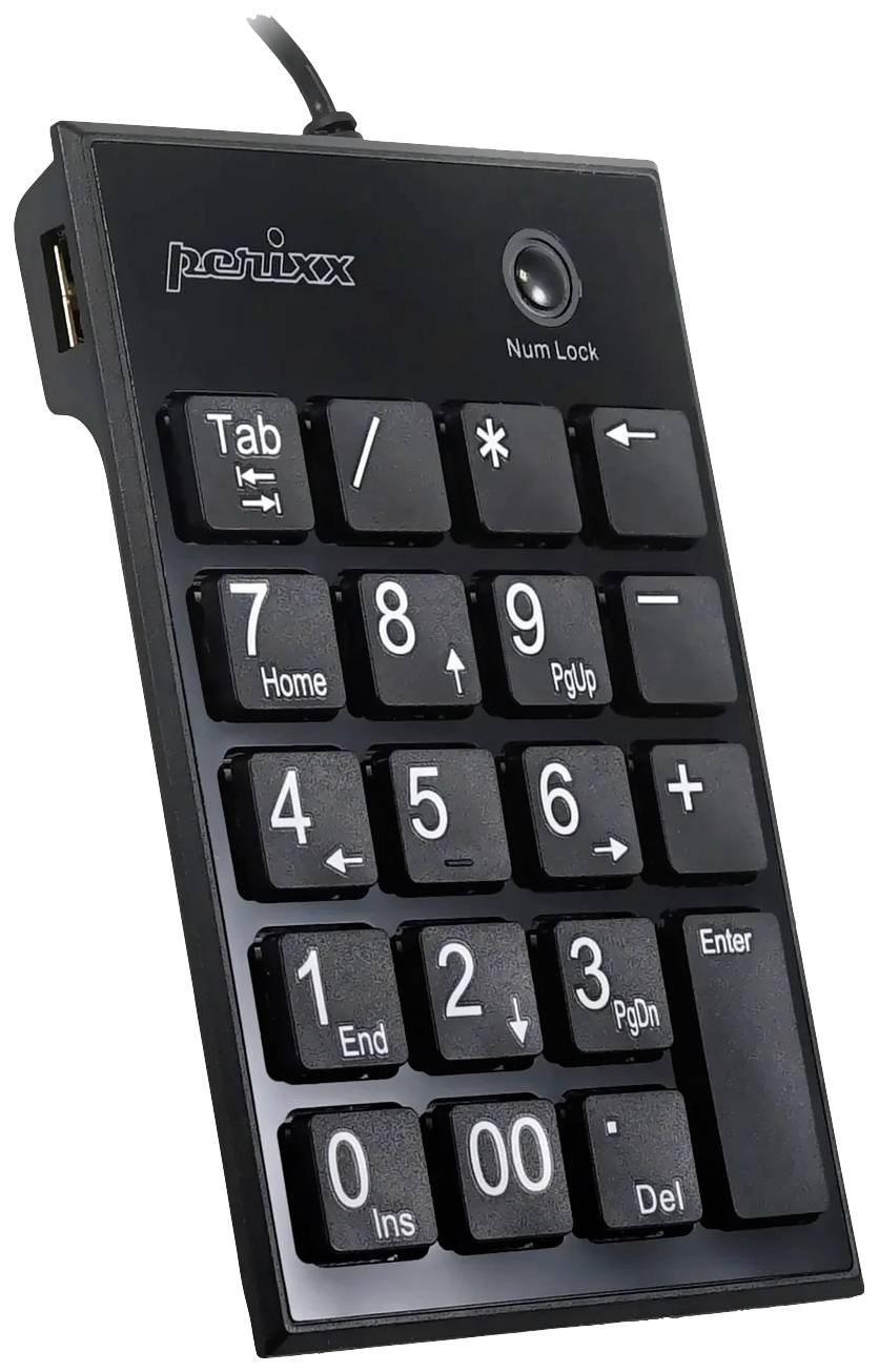 Perixx PERIPAD-202 H B USB Pavé numérique touches multimédia noir