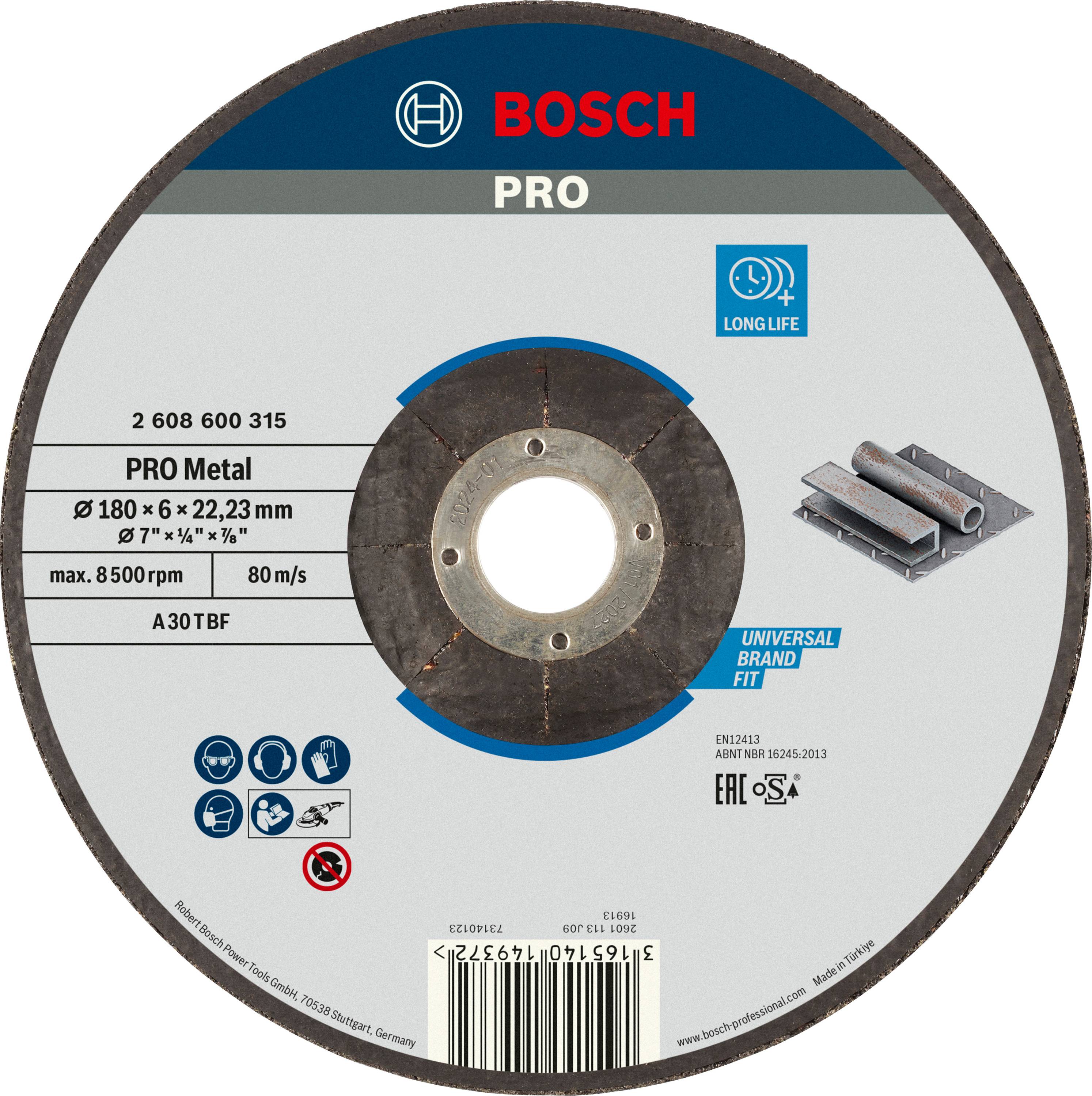 Bosch Accessories 2608600315 Disque à ébarber à moyeu déporté 180 mm acier