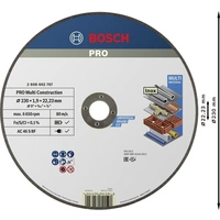 Bosch Accessories 2608602767 2608602767 Disque à tronçonner 230 mm 1 pc(s) acier Bosch Accessories 2608602767 2608602767 Disque à tronçonner 230 mm 1 pc(s) acier