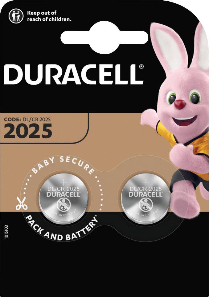 Duracell Pile bouton CR 2025 3 V 2 pc(s) 165 mAh lithium Elektro 2025