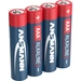 Ansmann LR03 Red-Line Pile LR3 (AAA) alcaline(s) 1.5 V 4 pc(s) Ansmann LR03 Red-Line Pile LR3 (AAA) alcaline(s) 1.5 V 4 pc(s)
