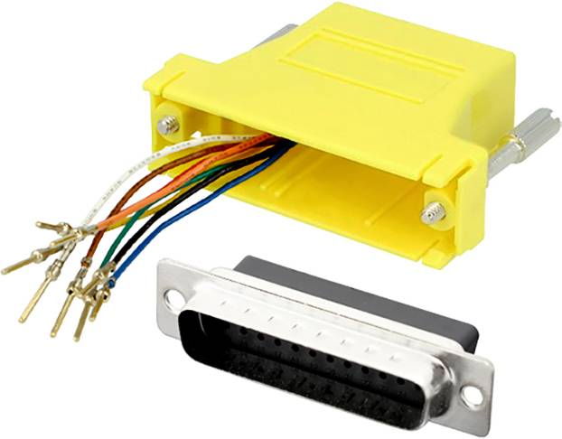encitech DA25-PMJ8-K-Y-RC Adaptateur SUB-D SUB-D mâle 25 pôles - RJ45 femelle 8P8C