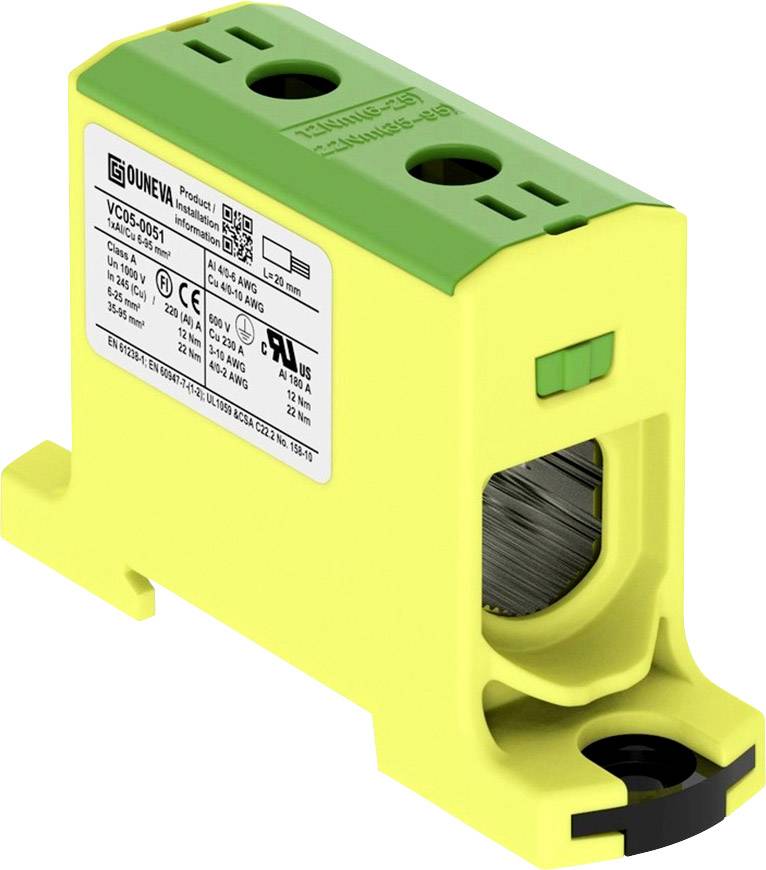 Ouneva Group VC05-0051 Bloc de distribution raccord à vis jaune-vert 1 pc(s)