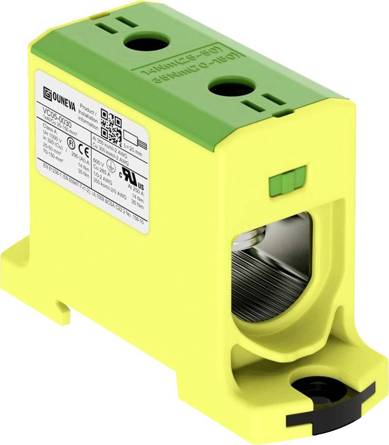Ouneva Group VC05-0030 Bloc de distribution raccord à vis jaune-vert 1 pc(s)