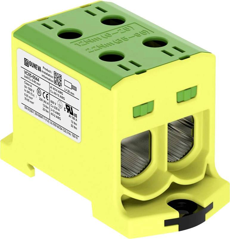 Ouneva Group VC05-0044 Bloc de distribution raccord à vis jaune-vert 1 pc(s)