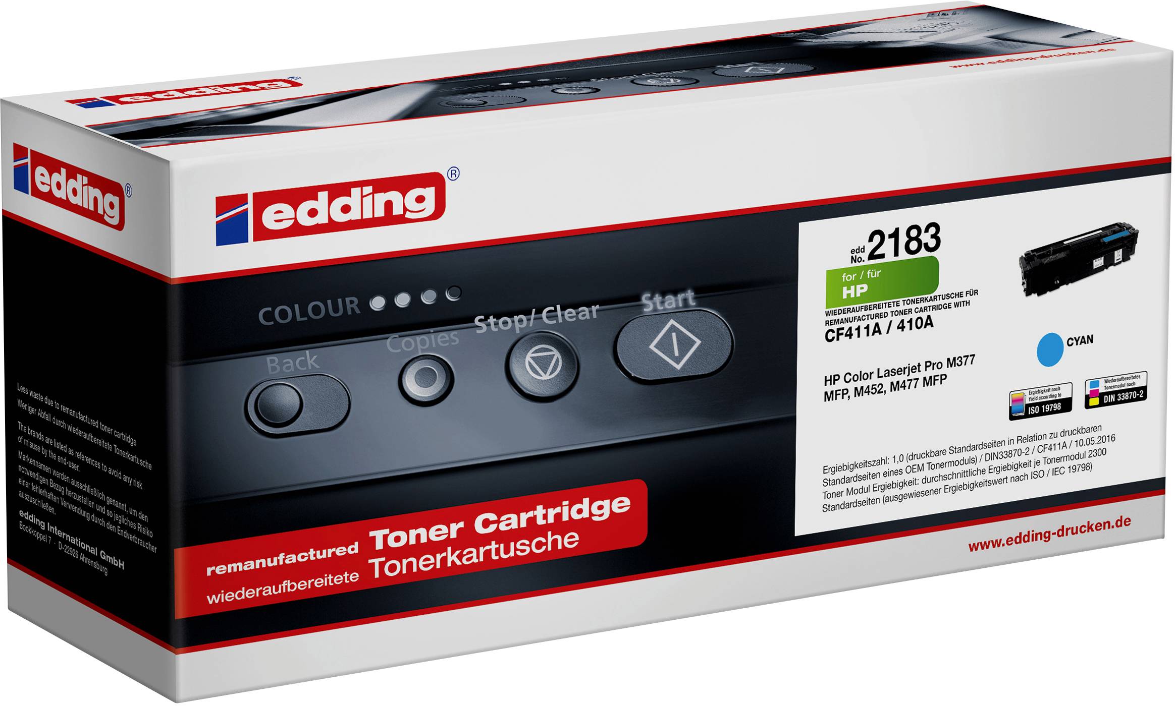 Edding Toner remplace HP 410A (CF411A) compatible cyan EDD-2183 18-2183
