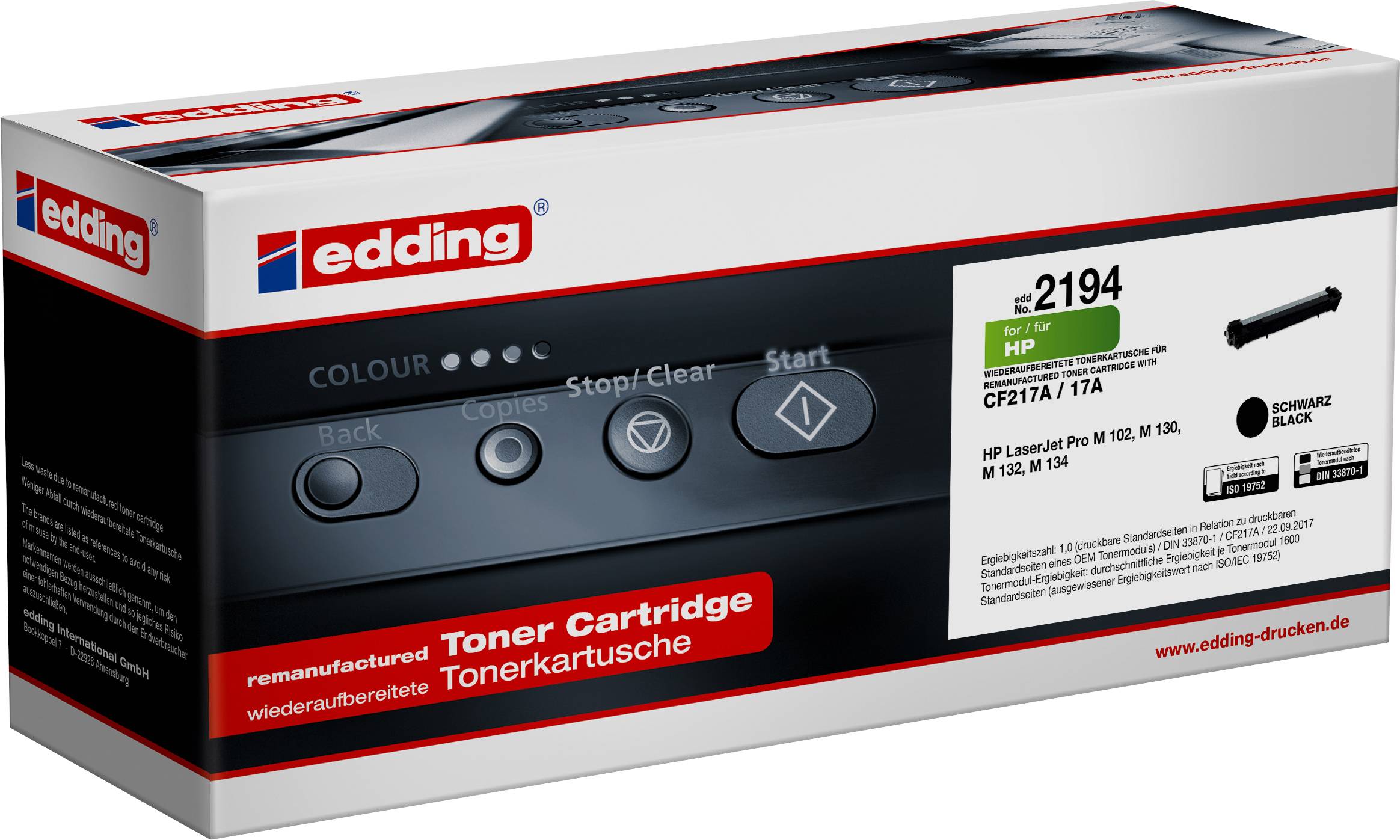 Edding Toner remplace HP 17A (CF217A) compatible noir EDD-2194 18-2194