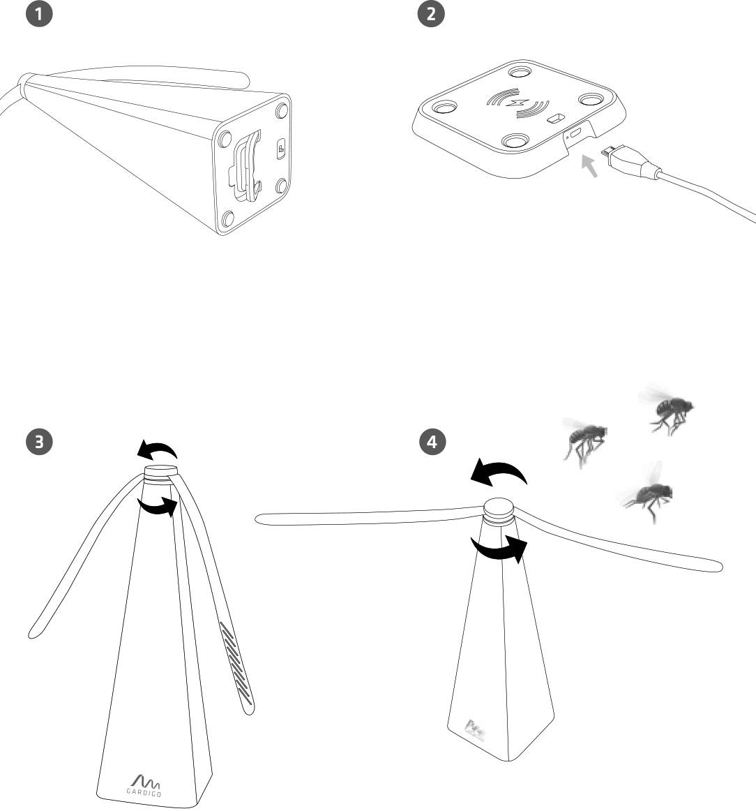 Répulseur d'insectes Gardigo 25165 (l x H x P) 95 x 265 x 95 mm noir 1 pc(s)