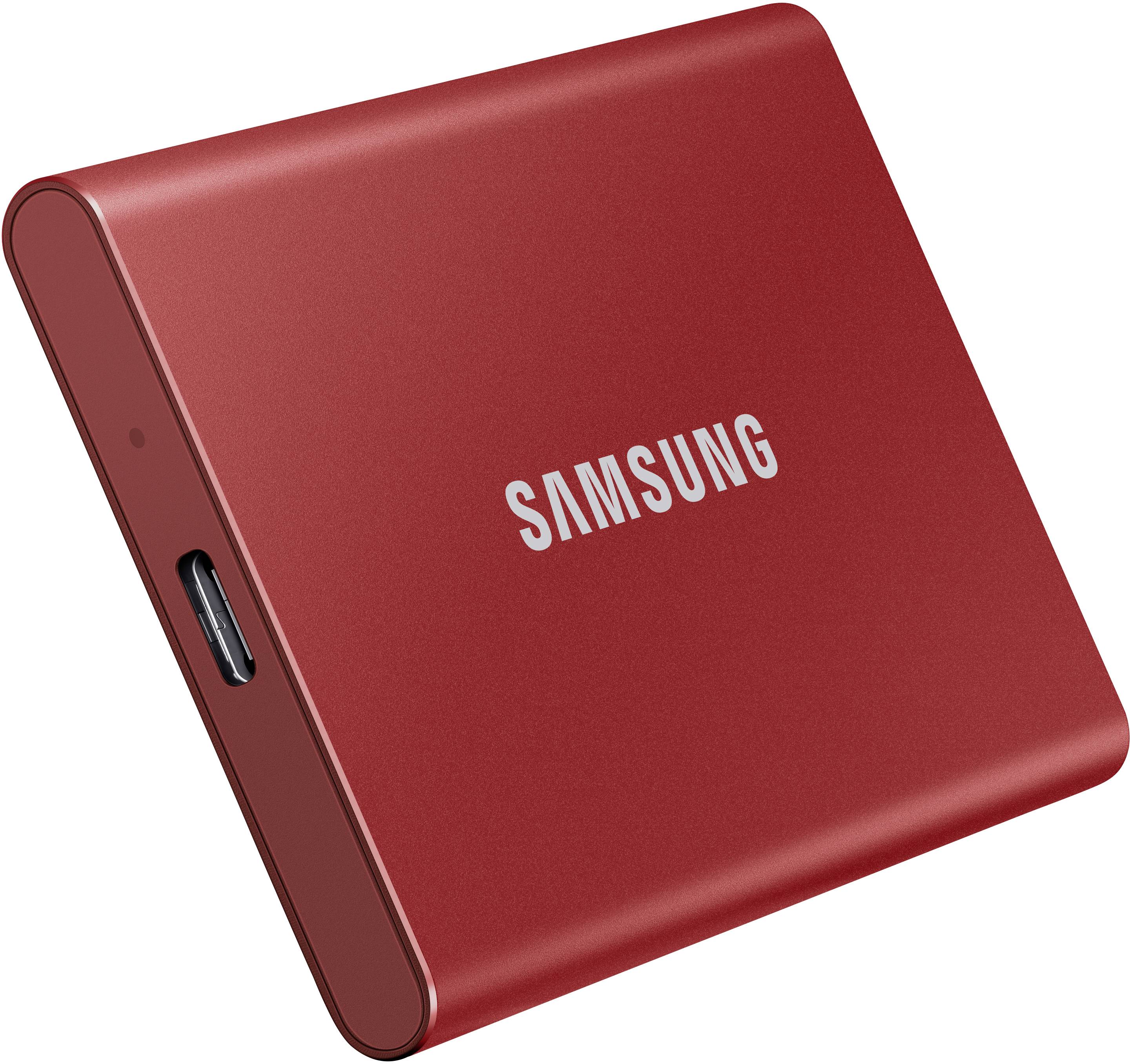 Samsung Portable T7 500 GB Disque dur externe SSD USB 3.1 (2è gén.) rouge PC/Mac MU-PC500R/WW